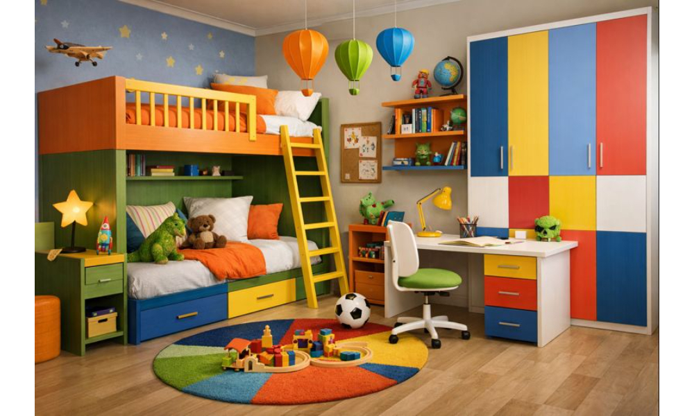 Kids’ Room Furniture Design Ideas with Colourful and Durable Laminates